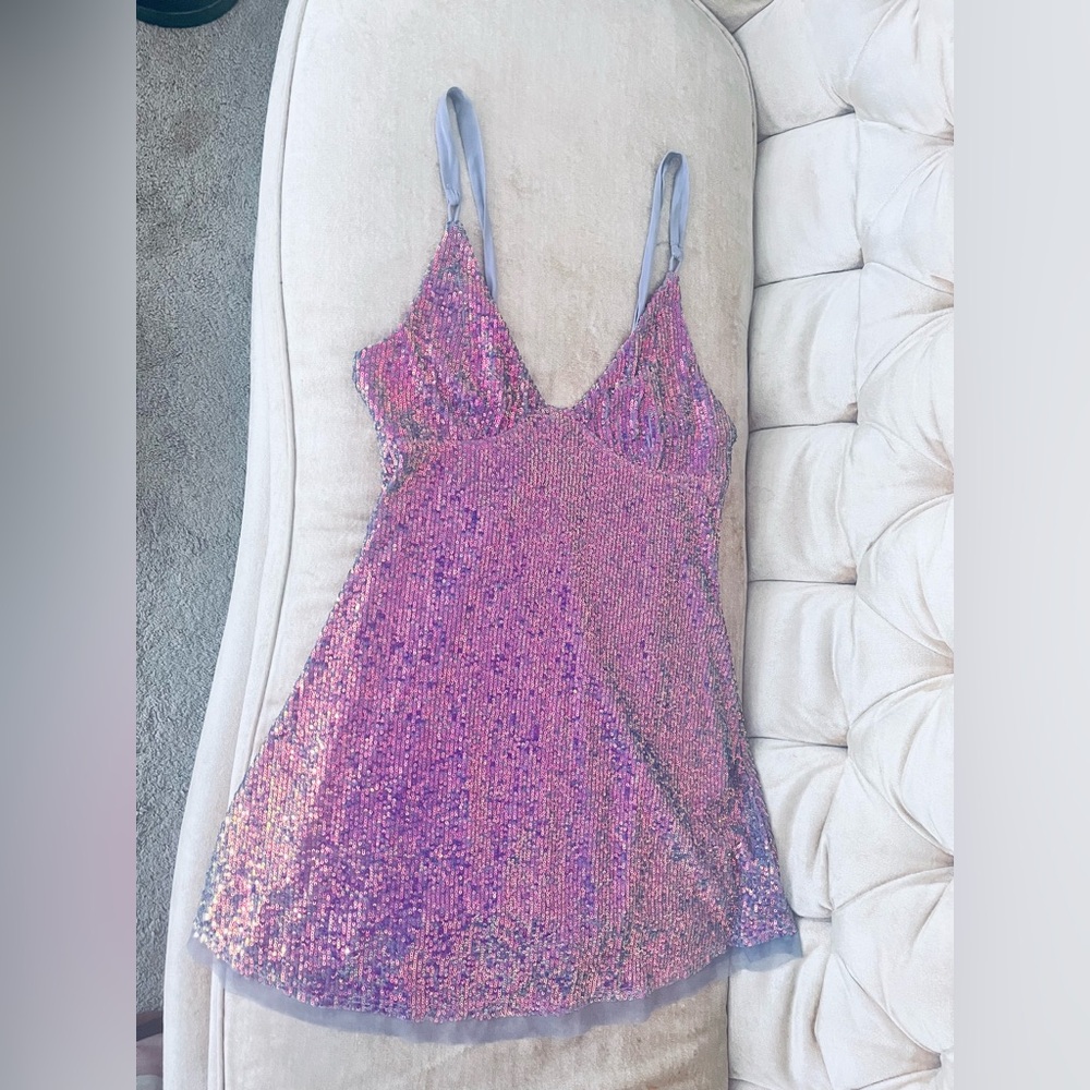 Free People Intimately Gold Rush Mini Sequin Dress Size S Petite NYE - Picture 9 of 15